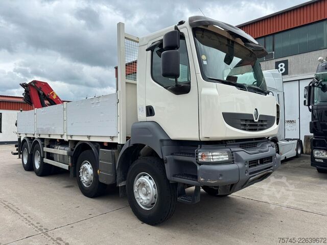 LKW mit Pritsche (offen) RENAULT KERAX 460 * PRITSCHE * HMF KRAN 10,2N M *8 X 4*