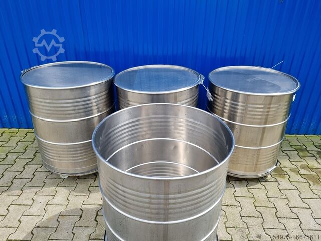 Edelstahlfass Behälter auf Rollen  