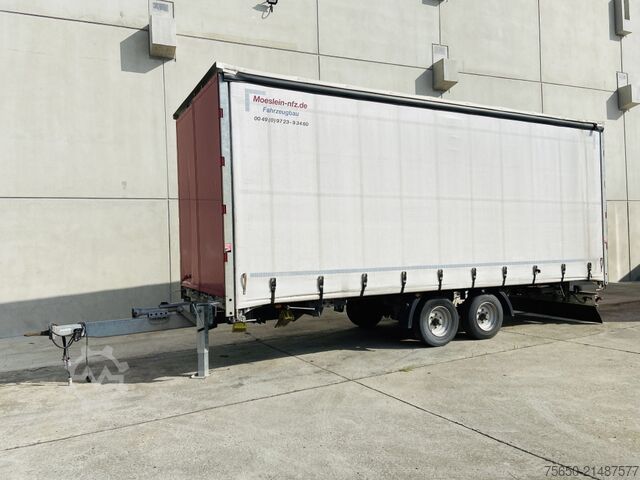 Open trailer with tarp Möslein TP 11 Schwebheim  Tandem- Schiebeplanenanhänger zum Durchladen