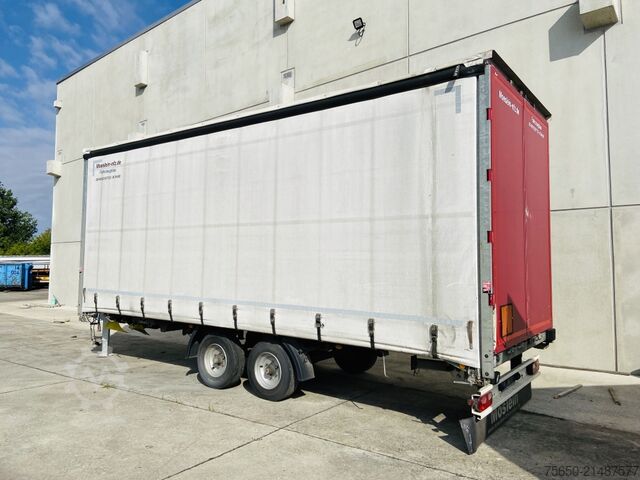 Open trailer with tarp Möslein TP 11 Schwebheim  Tandem- Schiebeplanenanhänger zum Durchladen