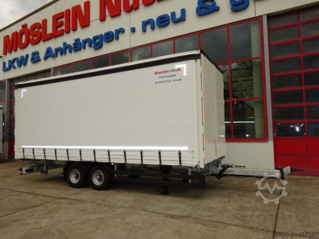 Open trailer with tarp Möslein TPW 105 D Schwebheim  Tandem- Planenanhänger Durchladen