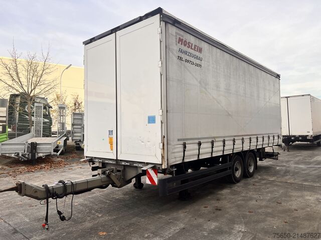 Open trailer with tarp Möslein TPW 105 D 7,30  Tandem- Schiebeplanenanhänger zum Durchladen