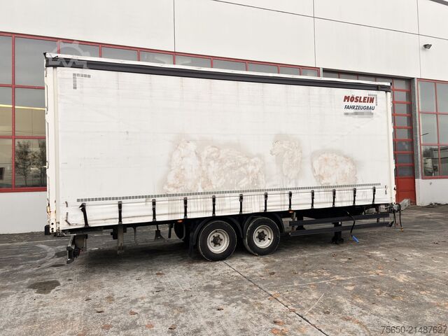 Open trailer with tarp Möslein TPW 105 D 7,30  Tandem- Schiebeplanenanhänger zum Durchladen