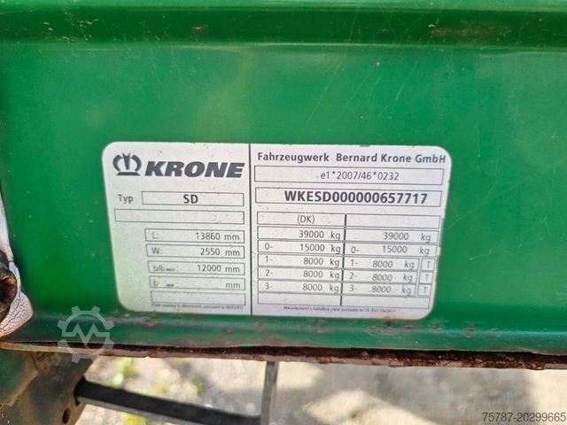 Open semitrailer with tarp KRONE Gardine Standard, Edscha, Portaltüren