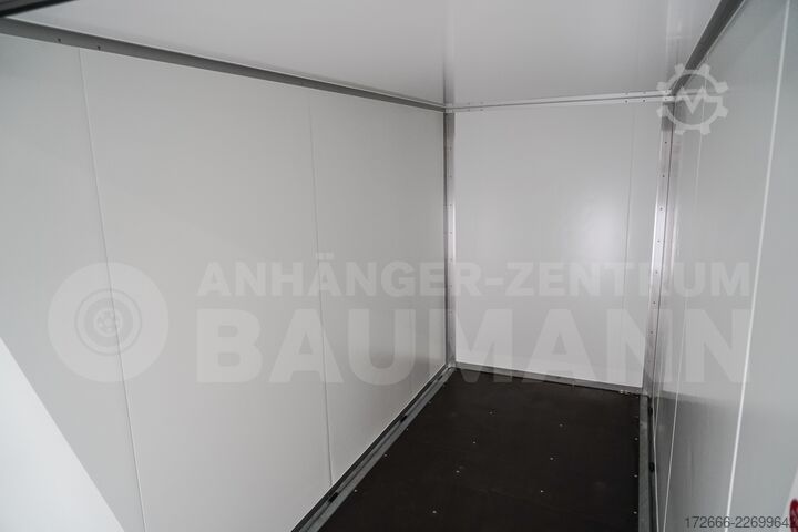 Low-loader trailer Vezeko HUSKY FB K B 35.35/21 | SILBER 344X157X210CM 3500KG ABSENKKOFFERANHÄNGER
