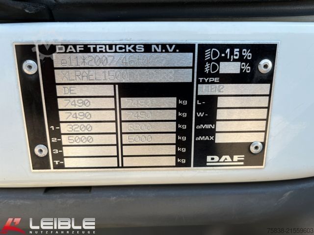 Box van DAF 7,5t LF 210 FA *BÄR-LBW*3-Sitzer*Kamera*