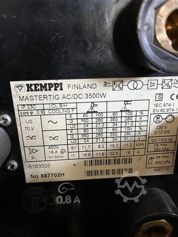 Schweißanlage KEMPPI Master TIG 3500