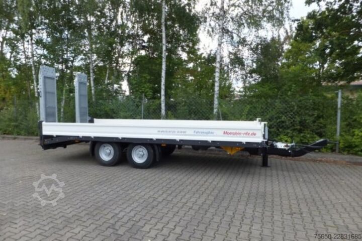Low loader trailer Möslein TTT 11- 6,28 Weiß  Neuer Tandemtieflader