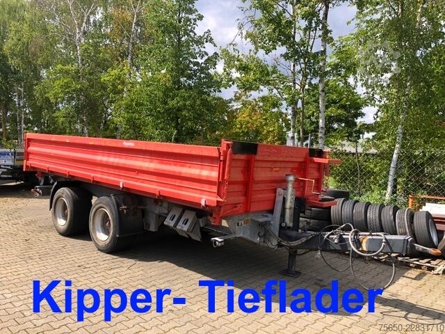 Three-way tipper trailer Möslein TTD 19 Schwebheim  19 t Tandemkipper- Tieflader, Breitbereifung