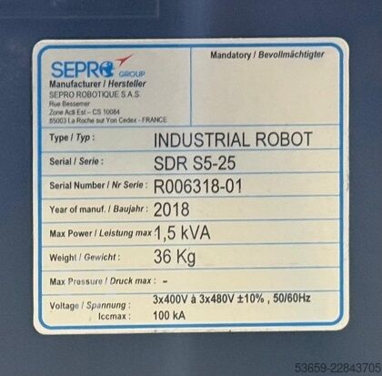 Linearroboter Sepro Sepro SDR S5-25, 2018