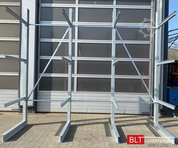 Cantilever rack ca. 4,02 lfm. Kragarmregal  H: 350cm T: 137 cm , 500kg/Arm , 4 Lagerebenen