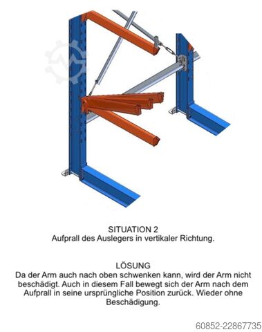 Cantilever racking, heavy-duty racking for long goods ca. 4 lfm. Kragarmregal H: 400cm ,Fuß +3 650 kg Belastung pro Arm , Langgutregal