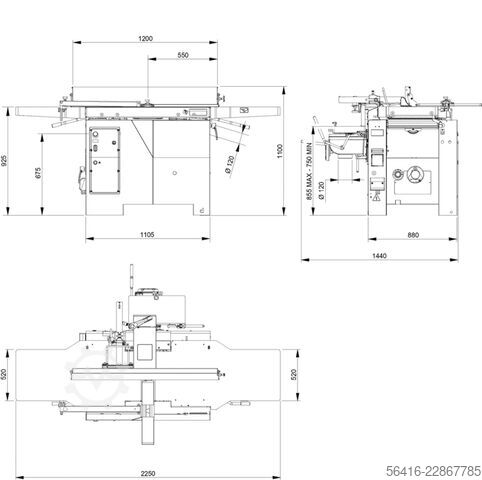 Jointer planer & thickness planer combination SCM nova fs 520