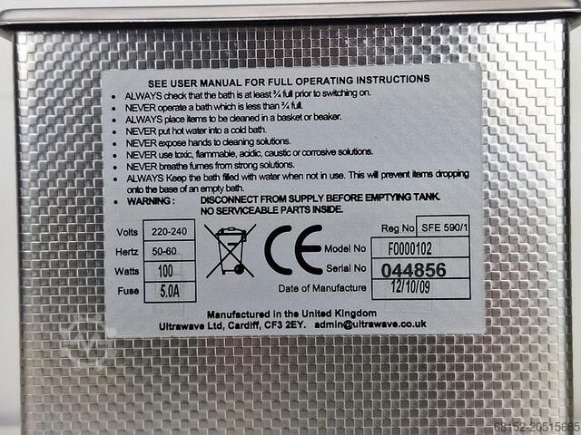 Ultrawave Ultrasonic cleaner Ultrawave Ultrasonic cleaner