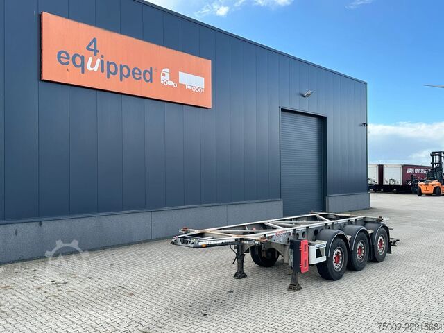 Container transportation Van Hool 3-ASSIGE OPLEGGER 20FT ADR chassis / empty weig...