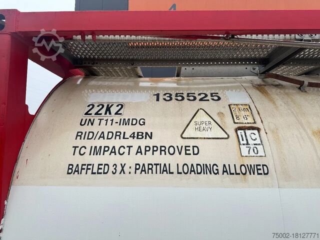 Tankcontainer Singamas 20FT ISO, 26.000L/1-COMP/3 BAFFELS/3 manholes, ...