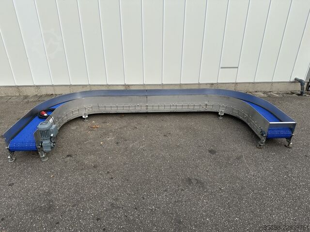 180 ° curved conveyor 350 x 150 cm  180 °