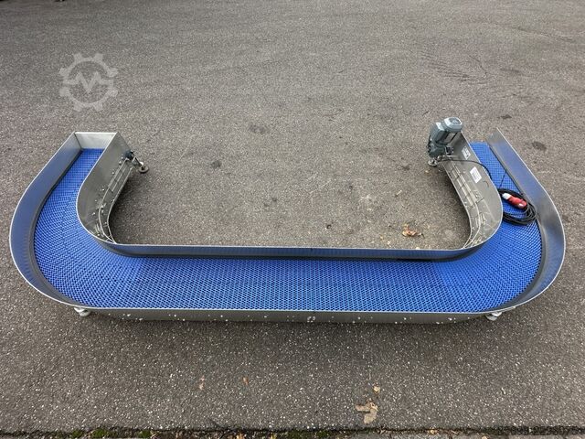 180 ° curved conveyor 350 x 150 cm  180 °