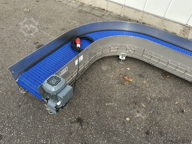 180 ° curved conveyor 350 x 150 cm  180 °