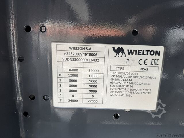 NS-3 dry freight box body, lift axle, SAF Wielton NS-3 Trockenfracht-Koffer, Liftachse, SA