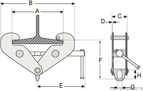 Lifting Clamp, Capacity 5000 kg - 1 piece  