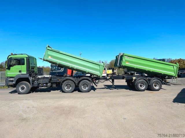Three-sided tipper truck MAN TGS 26.460 / Meiller Stahl 3-Seitenkipper/6x6/AP