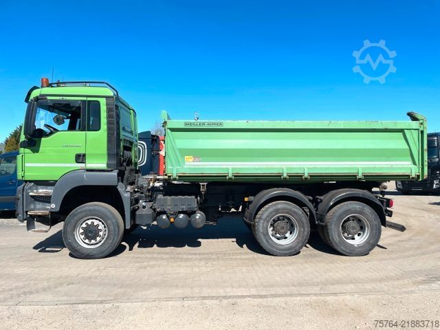 Tipper truck MAN TGS 26.460 / Meiller Stahl 3-Seitenkipper/6x6/AP