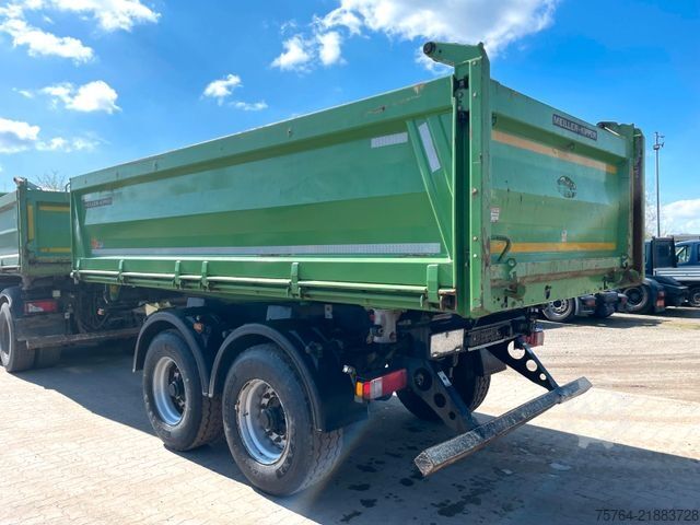 Three-way tipper trailer MEILLER ca. 11m³ 3-Seiten Stahltandemkippanhänger