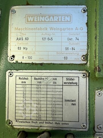 Eccentric press Weingarten ARS 63