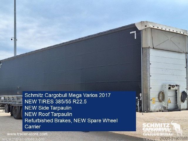 Open semitrailer with tarp Schmitz Cargobull Curtainsider Mega