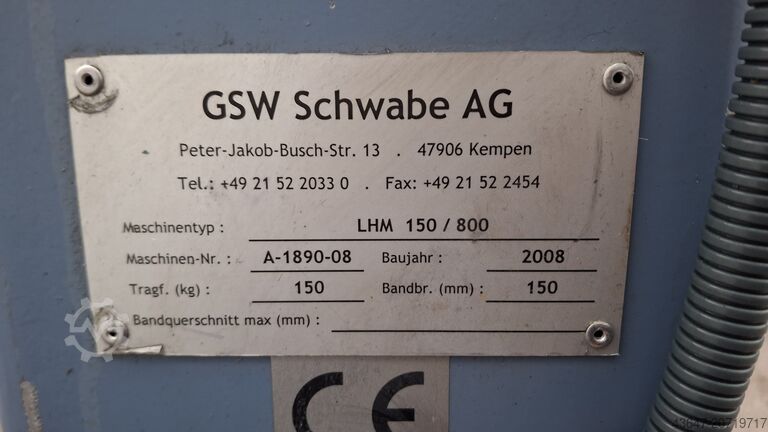Abwickler, Blechabwickler, GSW GSW LHM 150/800