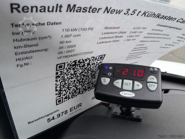 Refrigerator body van Renault Master New 35 Kühlkasten Carrier L3 KAMERA KLIMA TEMPO