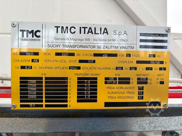 Transformator TMC Itálie 400kVA 22/0,4kV