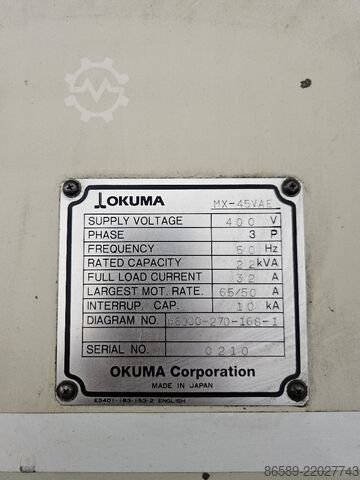 Vertical machining center Okuma Mx45VAE