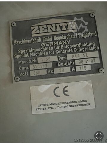 Concrete block making machinery ZENITH 844. AZ