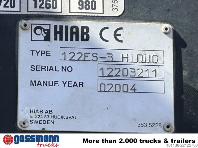 Truck mounted crane HIAB 122 ES-3 HiDUO, Funk