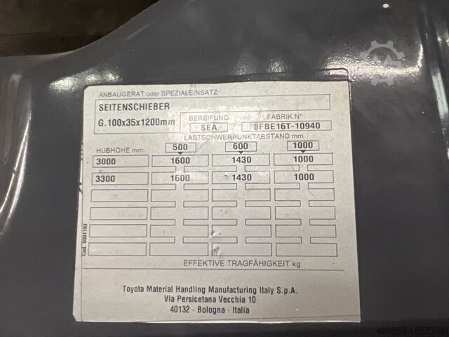 Electric 3-wheel forklift Toyota Elektrostapler 8FBE16T