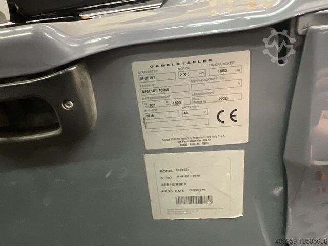 Electric 3-wheel forklift Toyota Elektrostapler 8FBE16T