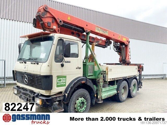 Flatbed truck Mercedes-Benz 2635 6x4, V8, Heckkran Palfinger PK 28000, Funk,
