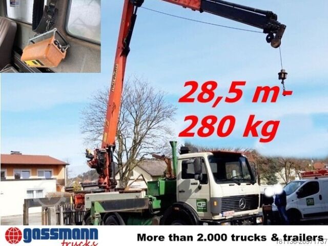 Flatbed truck Mercedes-Benz 2635 6x4, V8, Heckkran Palfinger PK 28000, Funk,