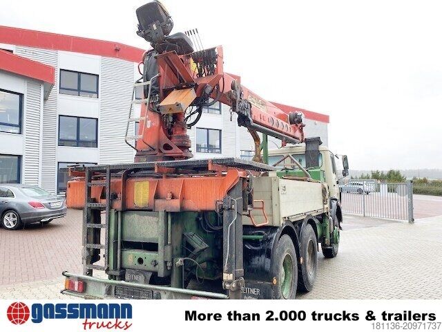 Flatbed truck Mercedes-Benz 2635 6x4, V8, Heckkran Palfinger PK 28000, Funk,