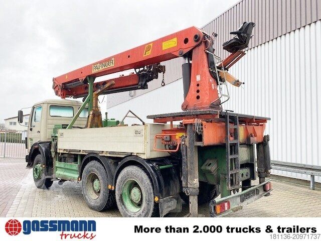 Flatbed truck Mercedes-Benz 2635 6x4, V8, Heckkran Palfinger PK 28000, Funk,