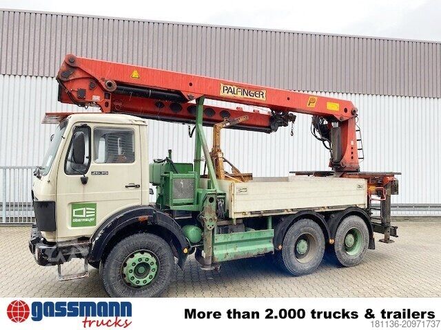 Flatbed truck Mercedes-Benz 2635 6x4, V8, Heckkran Palfinger PK 28000, Funk,