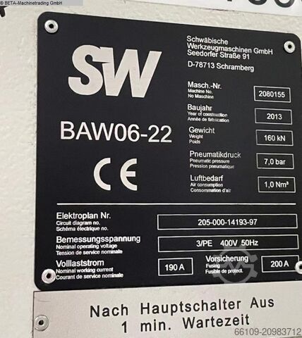 Bearbeitungszentrum  5 Achs SW-SCHWäBISCHE WERKZEUGMASCH. BAW 06-22