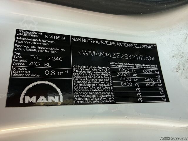 Tipper truck MAN TGL 12.240 Haken