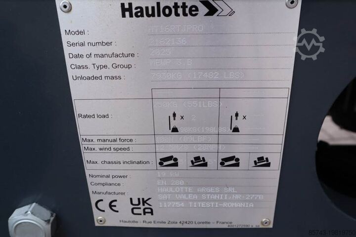 Telescopic boom lift Haulotte HT16RTJ PRO NEW / UNUSED, Guarantee! Diesel, 4x4x4