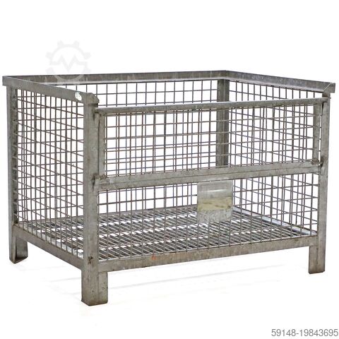 Used Mesh container fixed construction fixed construction stackable 1 flap at long side, Kruizinga 98-6271GB