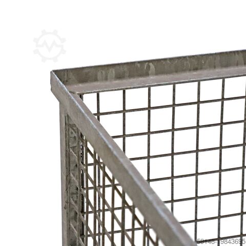 Used Mesh container fixed construction fixed construction stackable 1 flap at long side, Kruizinga 98-6271GB