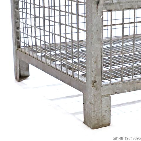 Used Mesh container fixed construction fixed construction stackable 1 flap at long side, Kruizinga 98-6271GB