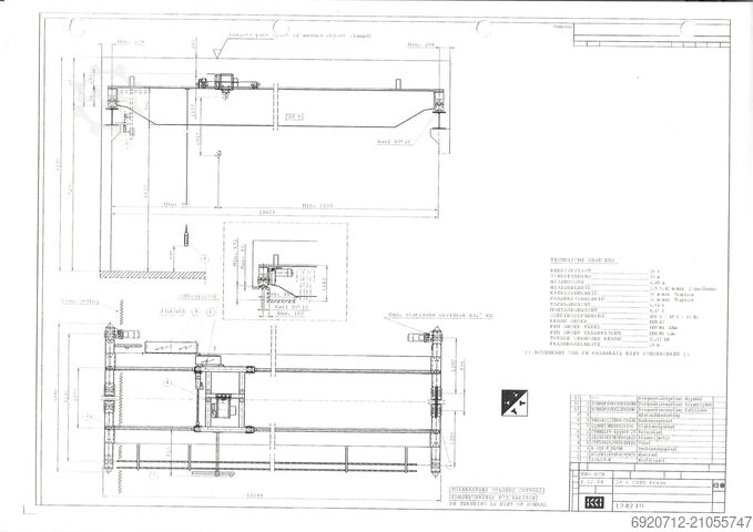 Double girder 19,000 x 20 tons Konecranes Dubbelligger Bovenloopkraan